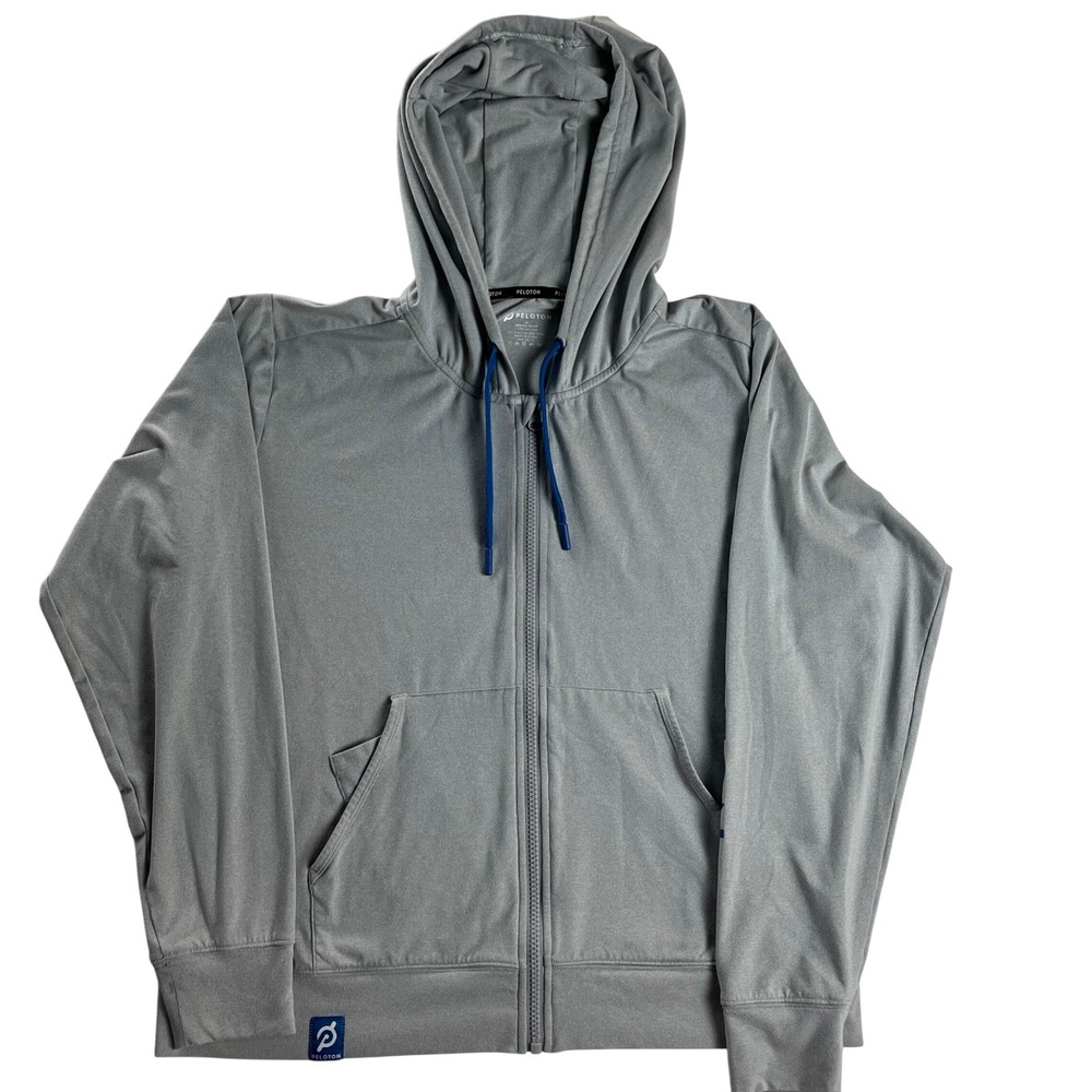 Peloton Women's Full Zip Hoodie Gray Stretch Lightweight Athletic Jacket M